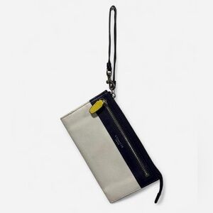 Coach White and Navy Key & Card Holder